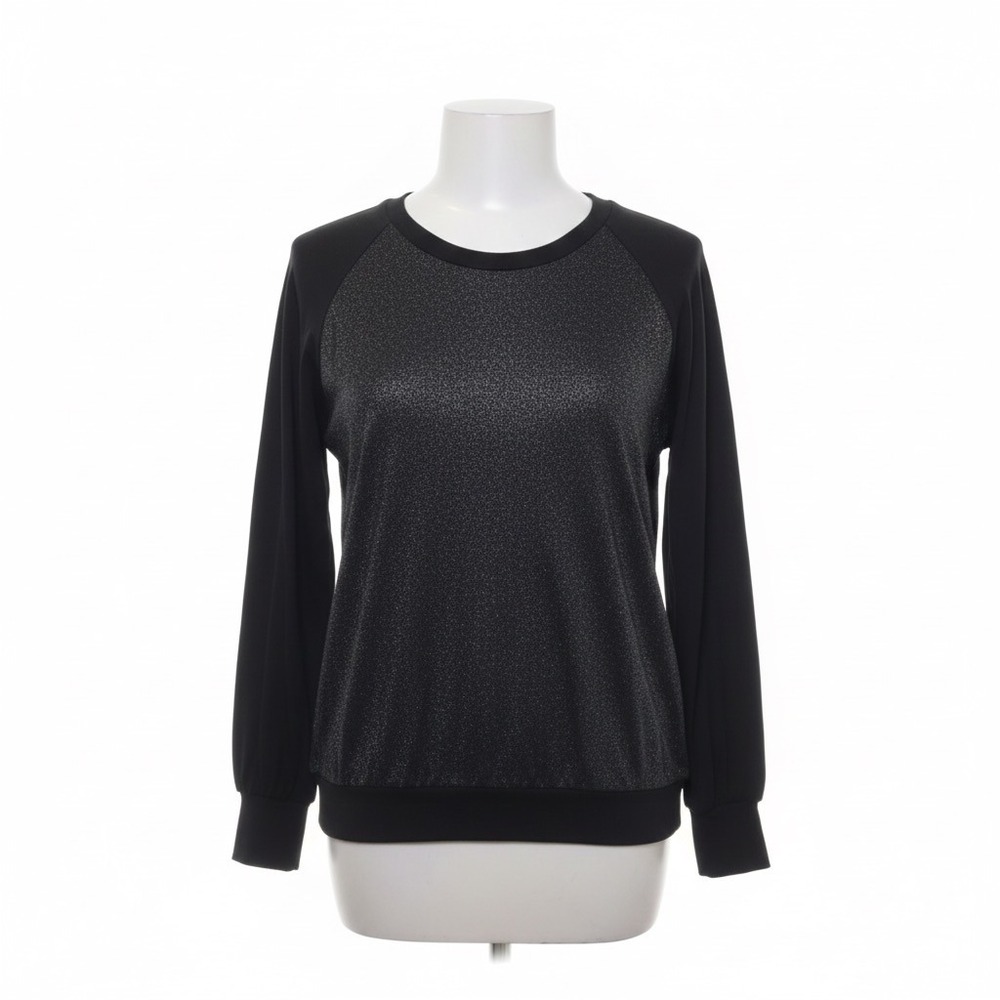 Serena Williams Signature Statement Top Women Medium M Black Shimmer Long Sleeve
